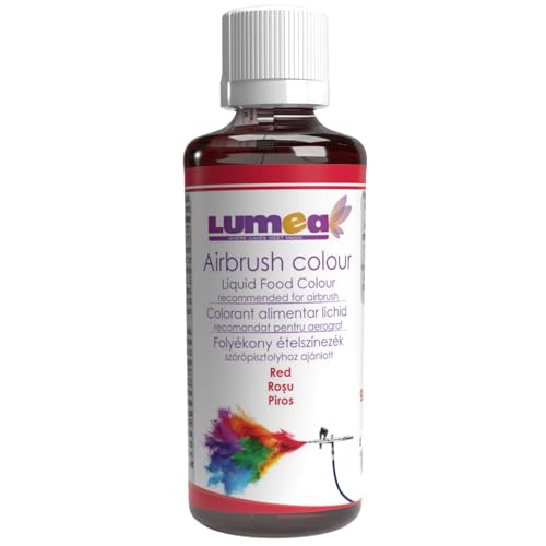 Dekozauber24 Premium Airbrush Lebensmittelfarbe, 90 ml, 19 Farben, essbar, flüssig, starke Deckkraft, Tortendeko Fondant Marzipan (Rot)