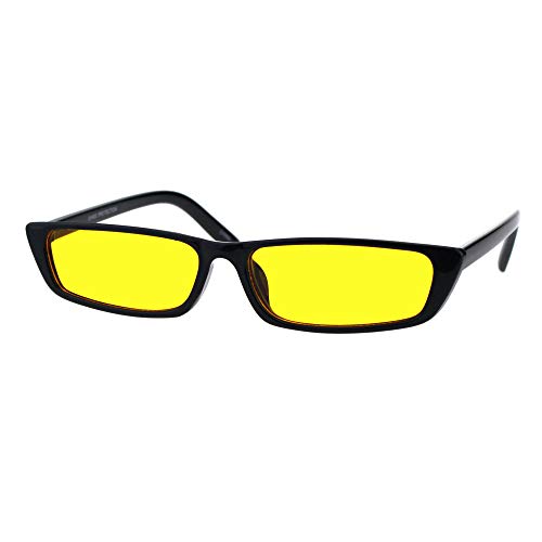 PASTL Skinny Rectangular Sunglasses Unisex Trendy Fashion Black Frame Color