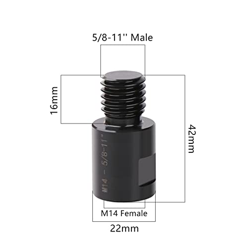 Vearter Angle Grinder M14 To 5/8''-11 Thread Converter Adapte Arbor Connector Polishing For Diamond Core Bit Hole Saw #TOP2