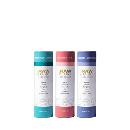 Raw Sugar Deo Trio Bundle - Aluminum Free Deodorant for Men & Women, Clean, Made with Naturally Derived Ingredients, and is Formulated without Baking Soda, Talc & Parabens (Pack of 3)
