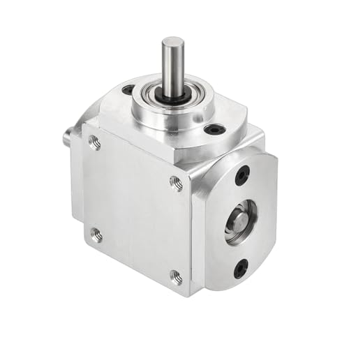 Image of uxcell Gear Box 90 Degree Right Angle Bevel Gearbox 1:1 Right Single Output Shaft 1 Module 20 Teeth Bevel Gear Aluminum Frame Simple Mechanical DIY Module 6mm Shaft,66x66x30mm(LxWxH)