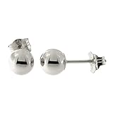 14k White Gold Ball Stud...