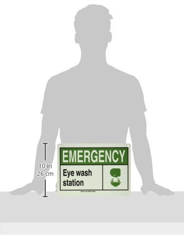 Panneau Emergency Eye Wash Station Brady en polyester phosphorescent durable - 3