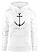Produktbild Neverless® Hoodie Damen Anker Nautical Sailor Segeln Kapuzen-Pullover für Frauen weiß S