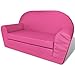 vidaXL Sillón Infantil Sofá Cama para Niños Tela Rosa Tumbona Desplegable Funda