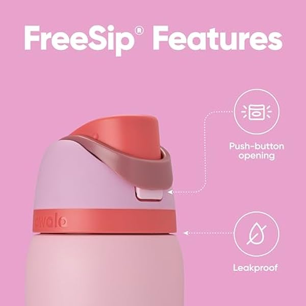 Owala FreeSip термобутылка из нержавеющей стали с соломинкой для занятий спортом и путешествий спортивная бутылка для воды без БФА 900 мл розового цвета Angel Food Cake