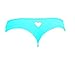 Sorrica Women's Brazilian Solid Heart Cut-out G-back Thong Cheeky Bikini Bottom (US 4 / Tag M, Light Blue)