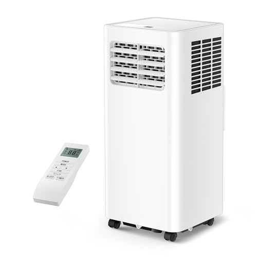 Feelfunn 8000 BTU Portable Air Conditioners Cools 300 Sq.Ft., 3-in-1 AC Units for Rooms with Remote Control/Sleep Mode/24H Timer, AC Unit for Bedroom Apartment Dorm