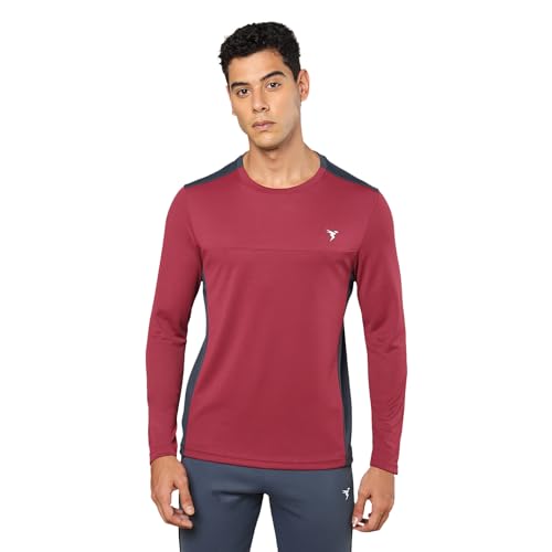 Image of TECHNOSPORT Men Polyester Slim Fit T-Shirt - (P725 P) Pack of 1