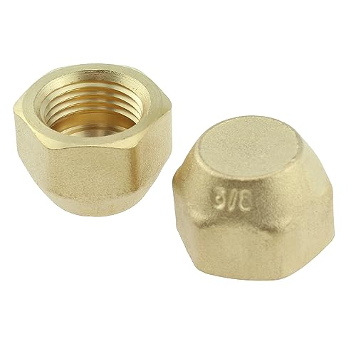Image of 2pcs Brass SAE 45 Degree Flare Tube Fitting 3 /8 inch Flare Cap