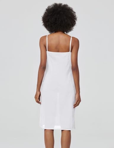 Women Dress Slips for Under Dresses 100% Cotton Full Slip with Adjustable Spaghetti Strap V Neck2