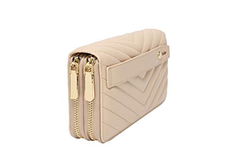 Image of Daisy Rose Dual Zipper Phone Clutch and Wallet for Women - RFID Blocking, PU Vegan Leather Multi-Card Organizer