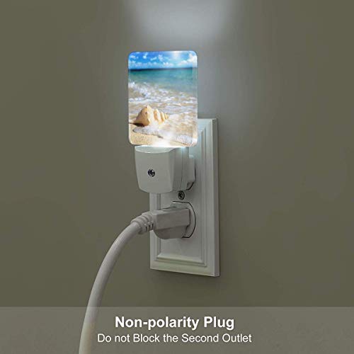 Aieefun Set Of 2 Led Night Lights, Seashell On The Beach Summer Auto Dusk-To-Dawn Sensor Night Lamp Plug-In Home Decorative For Adult #TOP4