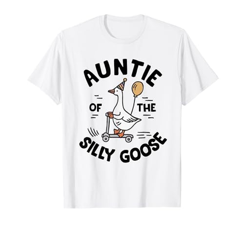 One Silly Goose Auntie 1er cumpleaños familia a juego Camiseta