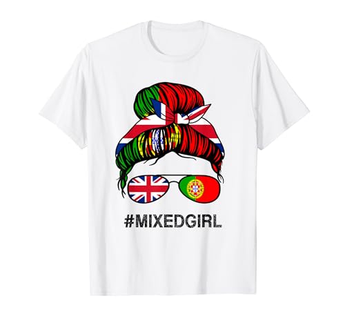 Bandera británica de Portugal - Portuguse Messy Bun Camiseta