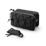 ROCKBROS Borsa Telaio Bici 1 L, Borsa da Bicicletta Tubo Superiore 2 Tasche Laterali, con Cordino Elastico Laterale con Tracolla, per Bici da Corsa MTB Trekking Commuting, Nero