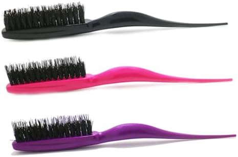 OSOLADY 4pcs Boar Bristle Teasing Brush Set for Salon Use Sturdy Hair Teaser Fine Bristles for Hair Types for Professional Styling and Volume Boosting Random Color