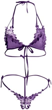 Sexy Underwire Floral Lace Sheer Lingerie Set for Women See Through Bra and Panty 2 Piece Push Up Sheer Outfits