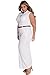 roswear Women's Plunge V Neck Belted Wide Leg Jumpsuits White Large