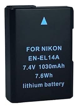 Rechargeable Camera Battery Compatible for Nikon EN-EL14A (7.4V 1030mAh) Battery