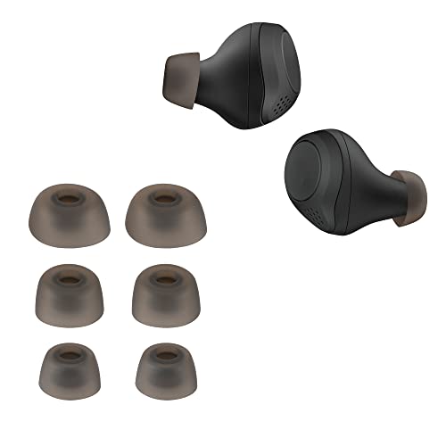kwmobile 6 Almohadillas Compatible con Jabra Elite 75t /65t / Active - Eartips para Cascos - 3 tamaños S M L - Gris