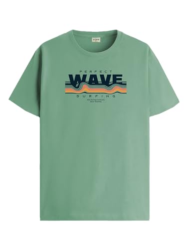 Image of ADRO Mens Printed T Shirt | The Super Soft Tshirt in India| Pure Cotton Lycra Breathable Fabric| 4 Way Stretch smart tech Fabric| Round Neck T-Shirt (Also in Plus Size) RN25-ST-WAVE-NB