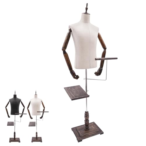 Mannekäng för män med justerbart stativ, flexibla armar, avtagbart byxställ och skohållare – idealisk klädform för sömnad och visning