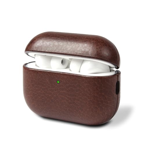 Étui en cuir AirPods Pro 3 coque luxe faite main en tannage végétal de couleur chocolat