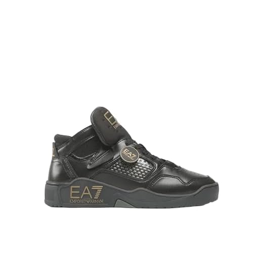 Emporio Armani EA7 - Zapatillas New Basket - Negro X8Z033 XK267 M701, Black Gold M701, 42 EU