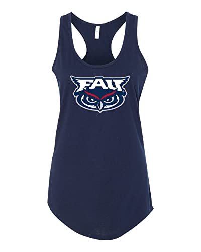 CreateMyTee | Florida Atlantic FAU Owls Ladies Tank Top (Midnight Navy, Small)