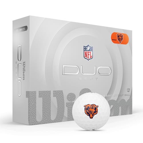 WILSON 2025 Duo Soft NFL Golf Ball - 12 Balls White Chicago Bears