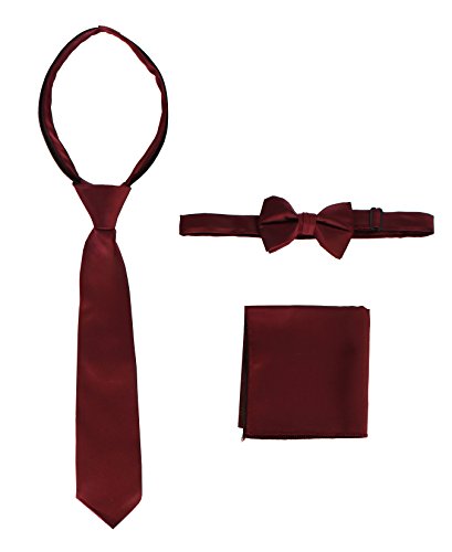 Image of Gioberti Boy's Long Sleeve Dress Shirt + Solid Tie, Bow Tie, and Hanky