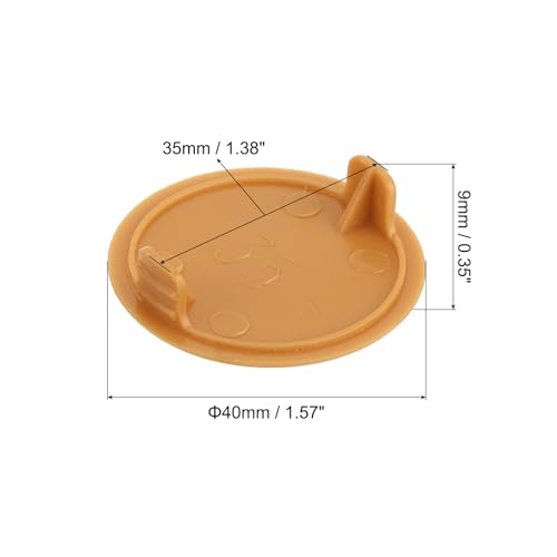 Image of uxcell 10Pcs Hinge Hole Covers, 35mm(1-3 /8 inch) Dia Plastic Concealed Hole Cover Round Flush Type Caps for Furniture Cabinet Cupboard, Khaki