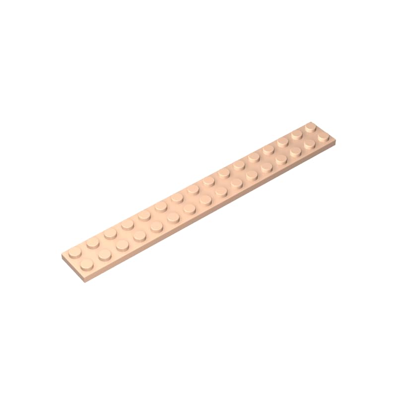 4282 Foundation Plate Plate 2x16 10 Pieces GDS-517 Compatible with Lego Building Blocks Color:Light Nougat 283 โ image 1