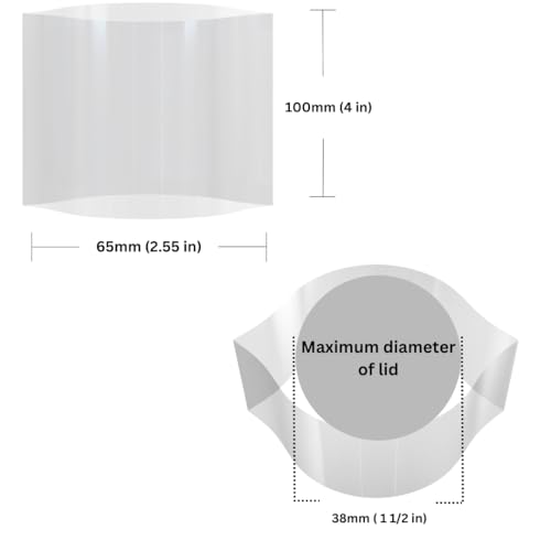 Image of 65 x 100 mm Clear Perforated Shrink Sleeve for 2 Oz. (60 ml) Boston Round Glass Bottles and More [Compatible Diameter Range: 1 1 /4� � 1 1 /2�] - Bundle of 100