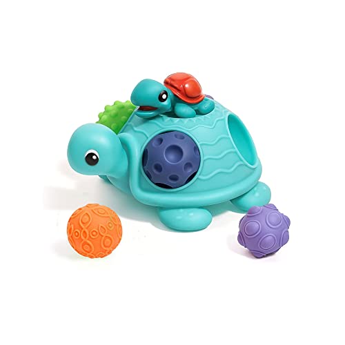 Image of ROHSCE Sensory Balls Montessori Toys for Babies 6-12 Months, Baby Sensory Toys Turtle Toys Bright Color Textured Multi Soft Balls, BPA Free Ball for Toddlers 1-3 Teething Gifts