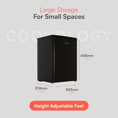 Cookology UCFZ86BK Freestanding Under Counter Freezer in Black - 55cm Width - 86 Litre Capacity - Practical Reversible Door - 3 Large Freezer Drawers - 4 Star Rating - Image 5