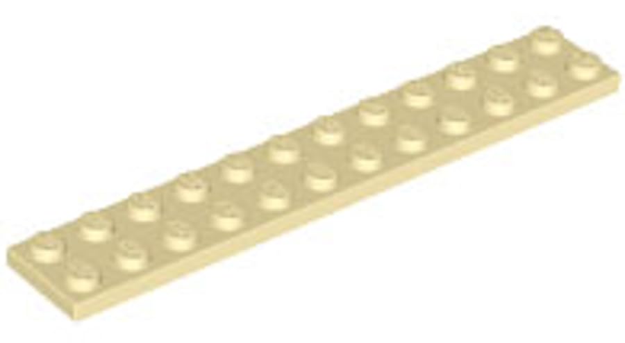 LEGO Plate 2 x 12, Part 2445 (Tan, 2, Bricks) โ image 1