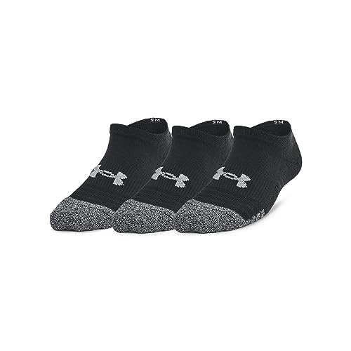 Image of Under Armour Unisex Low Socks Kids' Heatgear® 3-Pack No Show Socks, Black, 1375584-001, SM