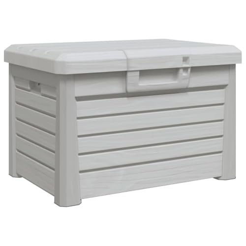 vidaXL Baúl para Cojines Polipropileno Gris 73x50,5x46,5 cm, contenedor para Cojines, Caja para Cojines de jardín, Caja, Caja de almacenaje