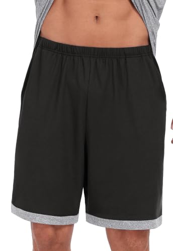 Image of Mens Pajamas Set Lightweight Summer Pjs Sleepwear Soft Comfy Short Sleeve Loungewear With Pocket (S-4X)