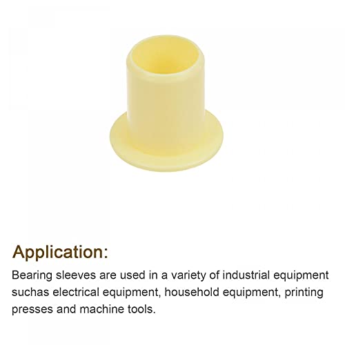 Uxcell Flanged Sleeve Bearings 10Mm Bore 12Mm Od 17Mm Length Pom Wrapped Oilless Bushings Yellow 4Pcs #TOP4