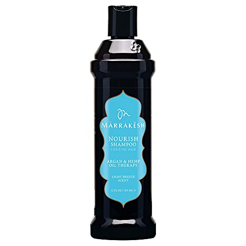 Marrakesh Nourish Shampoo for Fine Hair, Light Breeze - 12 fl oz - Cleanses & Strengthens - Safe for Color Treated Hair - Morroccan Argan Oil, Hemp Seed Oil - Vegan, Cruelty Free