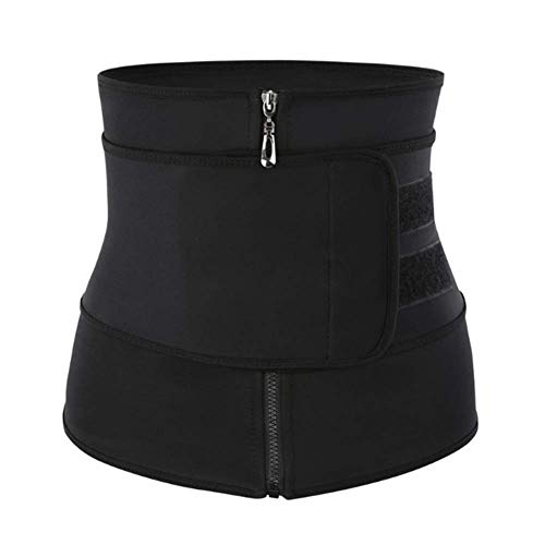 coastal rose Waist Trainer Belt for Women Waist Cincher Trimmer Slimming Body Shaper Belt Black L