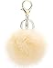 YiyiLai Peluche Porte-clés Pompon Boule Pendantif Sac Voiture Déguisement Homard Fermoir Beige