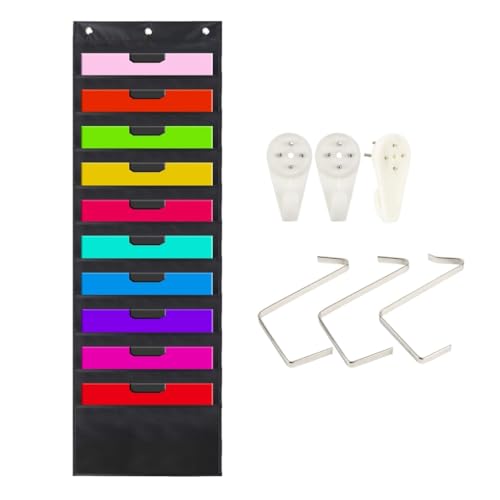 学校オフィス用ファイルバッグ 破れにくい収納バッグ 壁掛け整理ポケット 10ポケット