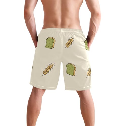 Bread Wheat Yellow Mens Swim Trunks Quick Dry Beach Shorts with Pocket S 23024963