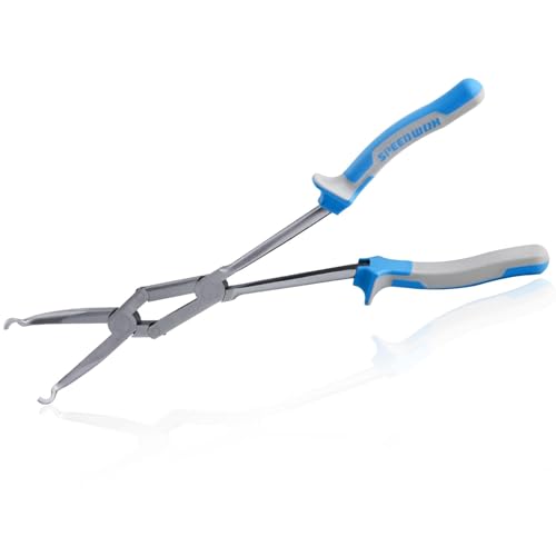 SPEEDWOX 13-Inch Long Reach Double Joint Ring Nose Pliers - XL Pivot Hose Grip Pliers for Narrow Spaces, Blue, 13"