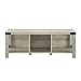 Walker Edison Sedalia Modern Farmhouse Metal X Entryway Bench, 48 Inch, White Oak