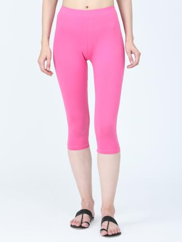 Image of Robinbosky Premium Stretchable Cotton Capri Legging for Women | Suitable for Formal wear & Casual wear | High-End Elastic Makes. The Leggings Squat Proof and Durable for Travel, Yoga, & Workout.